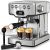 Geek Chef Espresso Machine, 20 Bar Coffee Machine, Fast Heating Automatic, Latte & Cappuccino Maker with Milk Frother Steam Wand, 1.8L Water Tank, Temperature Display, Stainless Steel
